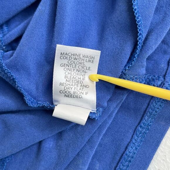 J Jill Wearever Collection Blue Paisley Border Print Tunic Women Size Medium - Picture 10 of 14